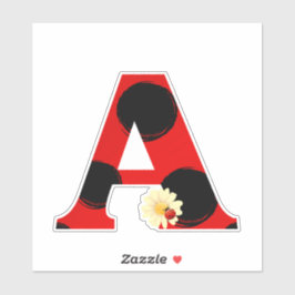 Letter Een lieveheersbeestje Print met lieveheersb Sticker