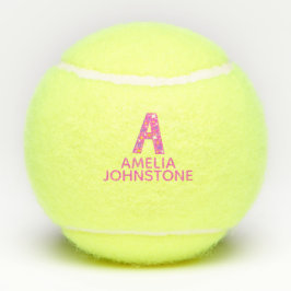 Letter Een monogram meisjes gepersonaliseerd roze Tennisballen
