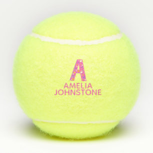 Letter Een monogram meisjes gepersonaliseerd roze Tennisballen