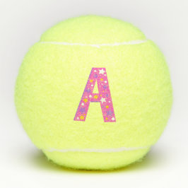 Letter Een monogram meisjes gepersonaliseerd roze Tennisballen