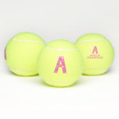 Letter Een monogram meisjes gepersonaliseerd roze Tennisballen (Multi)