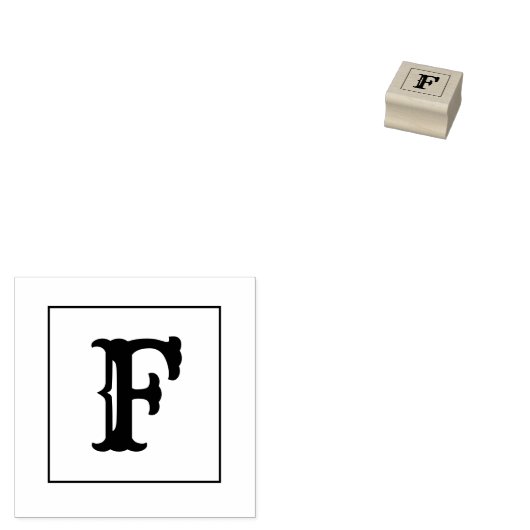Letter F 1 inch rubberen stempel (Gestempeld)