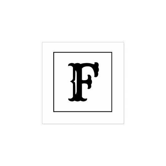 Letter F 1 inch rubberen stempel (Afrduk)
