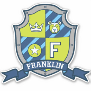 Letter F aangepaste naam Franklin ridders crest Sticker