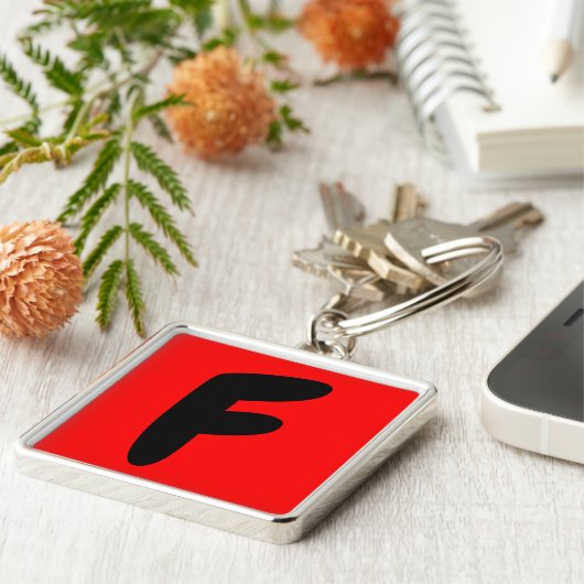 letter f , abeceddario , initiaal sleutelhanger (Zijkant)