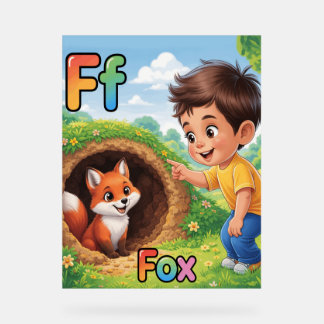 Letter F Alfabet Poster – F staat voor Vos