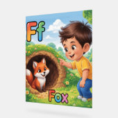 Letter F Alfabet Poster – F staat voor Vos (Hoek)