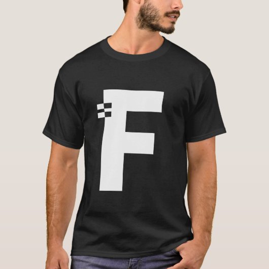 Letter F Alphabet Initiaal Monogram T-shirt (Voorkant)