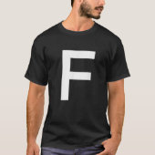 Letter F Alphabet Initiaal Monogram T-shirt (Voorkant)