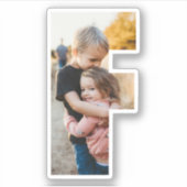 Letter F Alphabet & Photo Custom-Cut Vinyl Sticker (Voorkant)