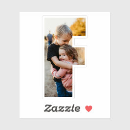 Letter F Alphabet & Photo Custom-Cut Vinyl Sticker