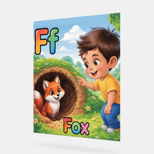 Letter F Alphabet Poster – F is for Fox (Hoek)
