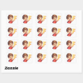Letter F anime jongen Vierkante Sticker (Vel)