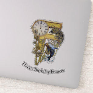 Letter F Birthday Customization Sticker