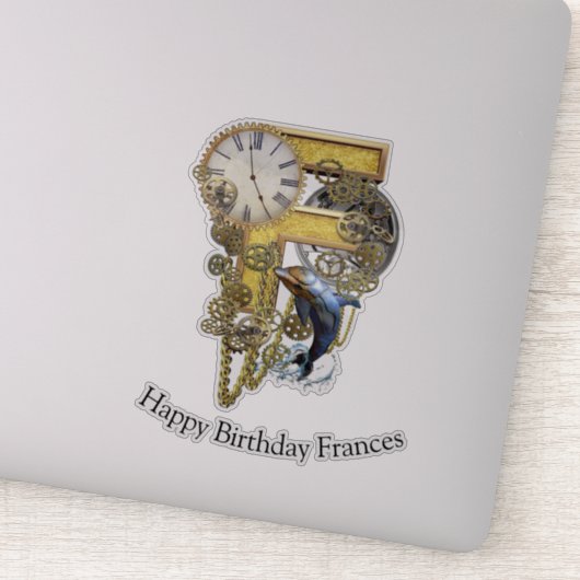 Letter F Birthday Customization Sticker (Detail)