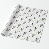 Letter F Bloemige Waterverf Vlinder Monogram    Cadeaupapier (Uitgerold)