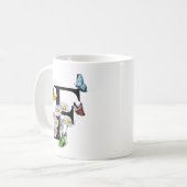 Letter F Botanische Waterverf Butterfly Monogram Koffiemok (Voorkant links)