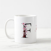 Letter F, Cherry Blossom | Naam Monogram Koffiemok (Links)