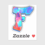 Letter F -  Color Mix Sticker (Vel)