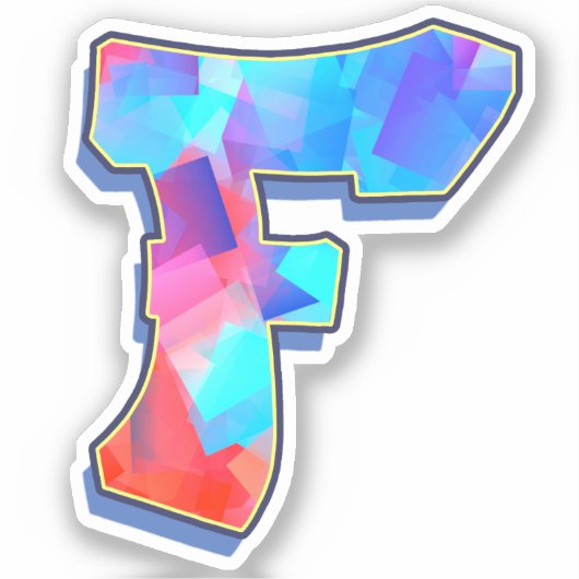 Letter F - Color Mix Sticker (Voorkant)