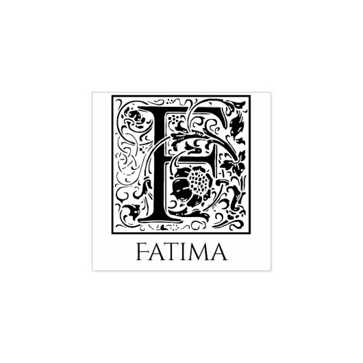 Letter F eerste brief met eigen naam Rubberstempel (Afrduk)