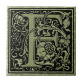 Letter F Eerste Letter Monogram Tegeltje (Voorkant)