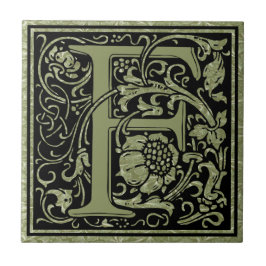 Letter F Eerste Letter Monogram Tegeltje