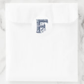 Letter "F" Elegant geborduurd Ronde Sticker (Tas)