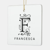 Letter F Elegant Monogram Kerst Ornament (Links)