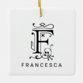 Letter F Elegant Monogram Kerst Ornament (Voorkant)