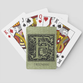 Letter F First Letter Monogram Aangepast Pokerkaarten