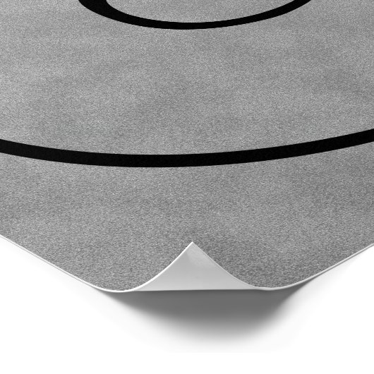 Letter F, Gothic Monogram Black Poster (Hoek)