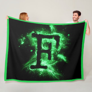 Letter F Groen Hoofdstedelijk Alfabet Fleece Deken