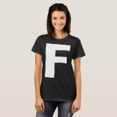 Letter F groot en vet wit T-shirt (Voorkant volledig)