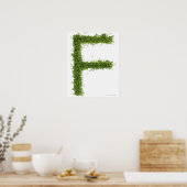 letter F in het midden op witte achtergrond, Poster (Keuken)