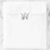 Letter F Initiaal Monogram met Angel Wings & Halo Ronde Sticker (Tas)