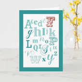 Letter F Initiaal Naam Alphabet Birthday Blauwgroe Kaart (Gele Bloem)