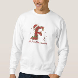 Letter F Kerst Monogram Ontwerp Trui