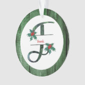*~* Letter F-kerstfoto Rustic Wood AP44 Ornament (voorkant)