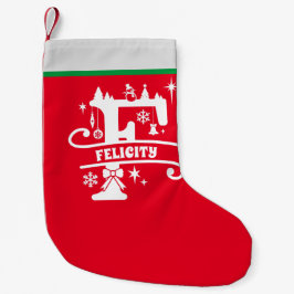 Letter F Kerstmonogram Initiaal Naam Rood Wit Kleine Kerstsok