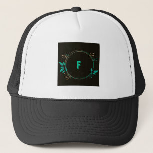 Letter F-logo met bladeren aangepast initiaal Trucker Pet