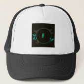 Letter F logo met bladeren aangepaste Monogram Ini Trucker Pet (Voorkant)