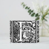 Letter F Medieval Monogram  Initiaal Briefkaart (Staand voorkant)