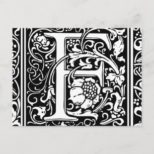 Letter F Medieval Monogram  Initiaal Briefkaart