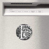 Letter F Medieval Monogram Initiaal Magneet (Insitu (Vaatwasser))