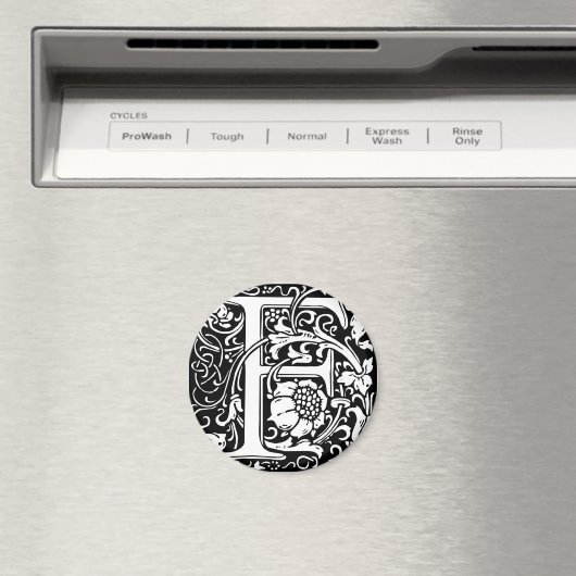 Letter F Medieval Monogram  Initiaal Magneet (Insitu (Vaatwasser))