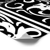 Letter F Medieval Monogram  Initiaal Poster (Hoek)