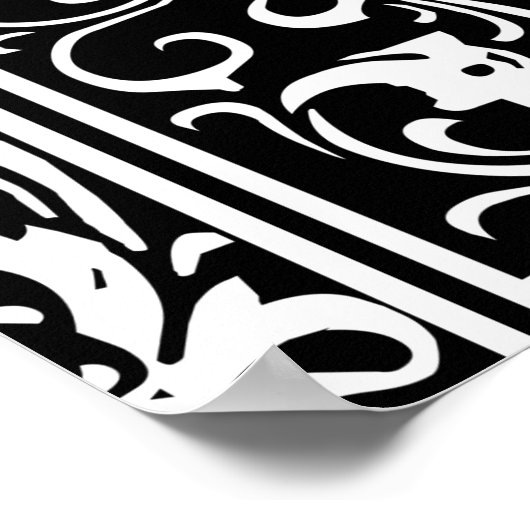 Letter F Medieval Monogram Initiaal Poster (Hoek)