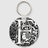 Letter F Medieval Monogram  Initiaal Sleutelhanger (Voorkant)