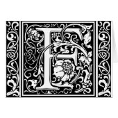 Letter F Middeleeuws Monogram Art Nouveau (Voorkant Horizontaal)